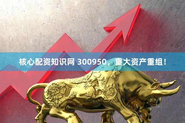 核心配资知识网 300950，重大资产重组！