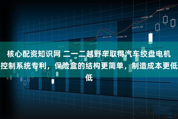 核心配资知识网 二一二越野车取得汽车绞盘电机控制系统专利，保险盒的结构更简单，制造成本更低