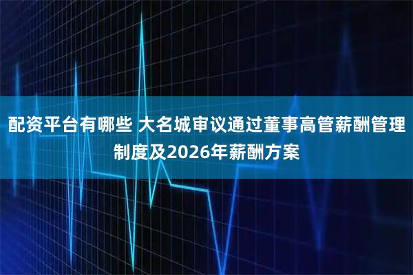 配资平台有哪些 大名城审议通过董事高管薪酬管理制度及2026年薪酬方案